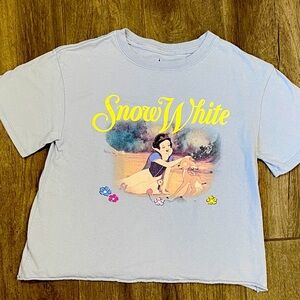 Disney Princess Snow White Cropped  T-Shirt - Light Blue